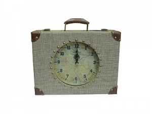 horloge de manteau en bois décoratif de valise dans le style vintage